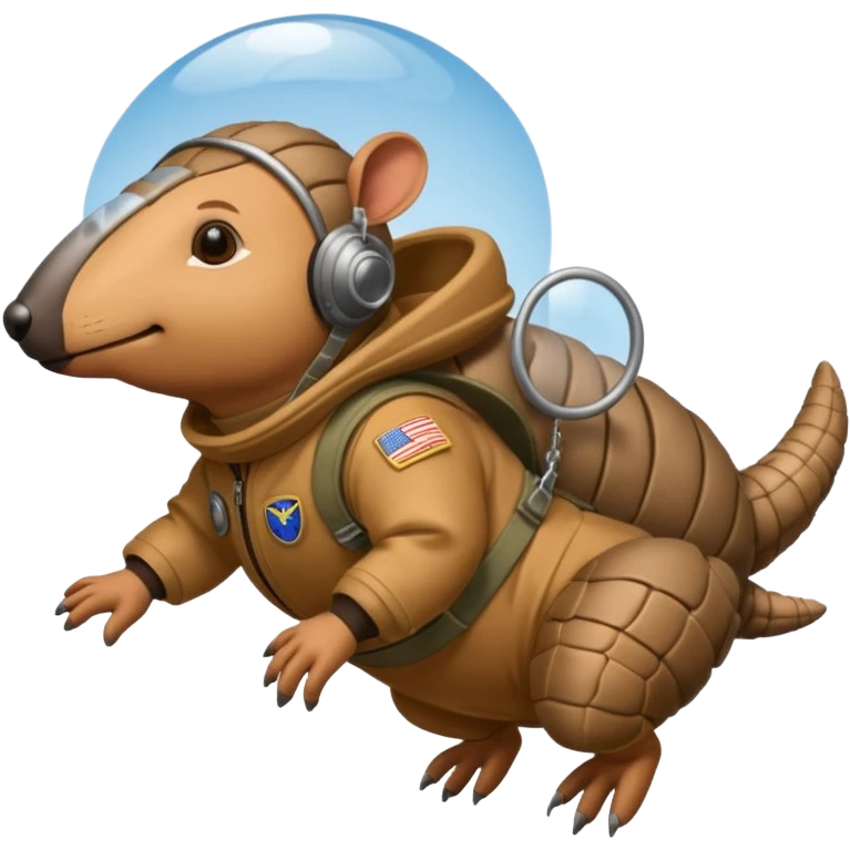 Man flying in the sky of armadillos emoji