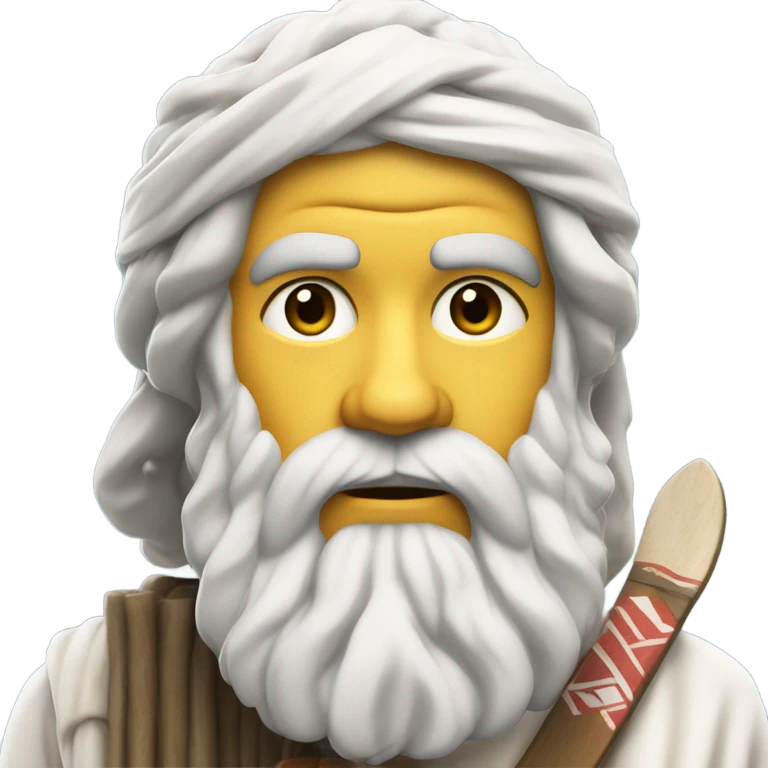Socrates with mountain skis emoji