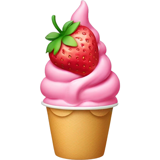 Strawberry frozen yogurt emoji