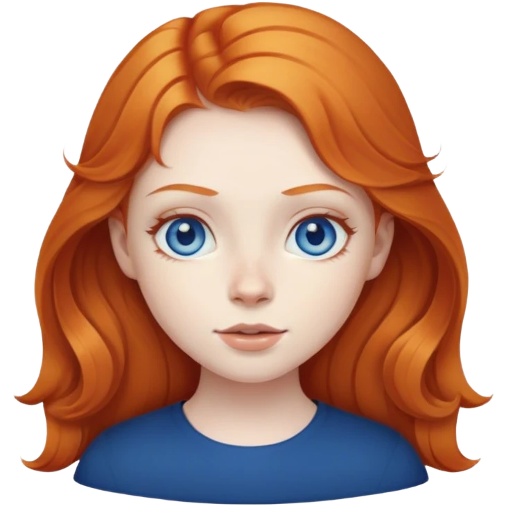 Ginger gorl with deep blue eyes emoji