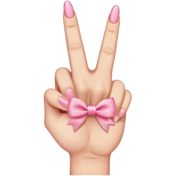 middle finger with cute pink bow on it emoji