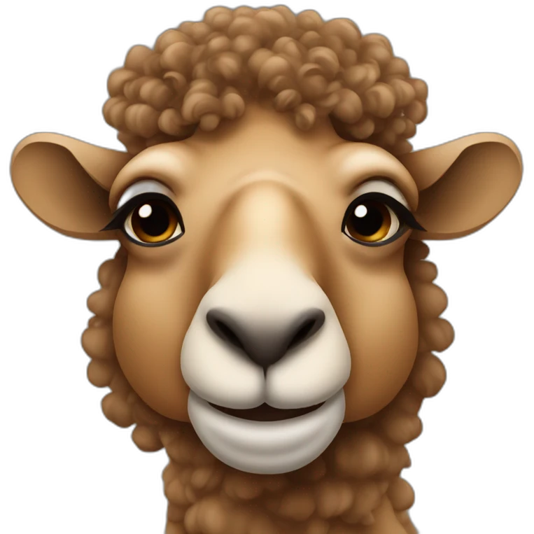 camel with brown curly hair emoji