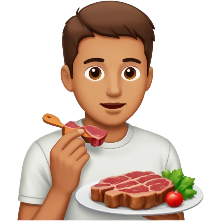Male eating meat emoji