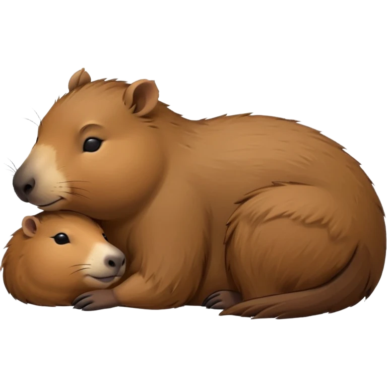 capybara sleeping peacefully with a bird emoji