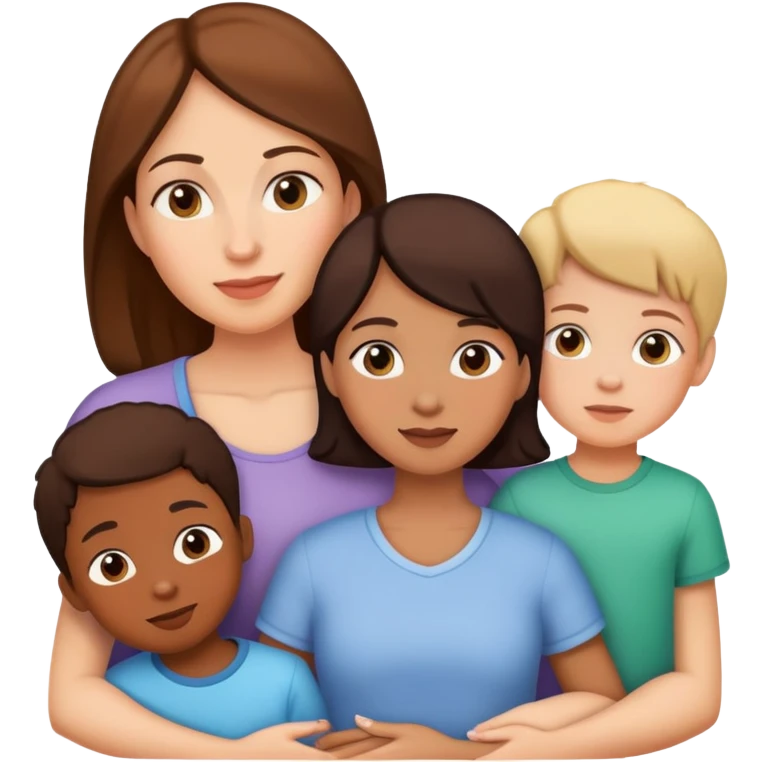 Mother with four children emoji