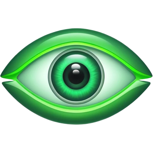 green Neon sign of an eye emoji