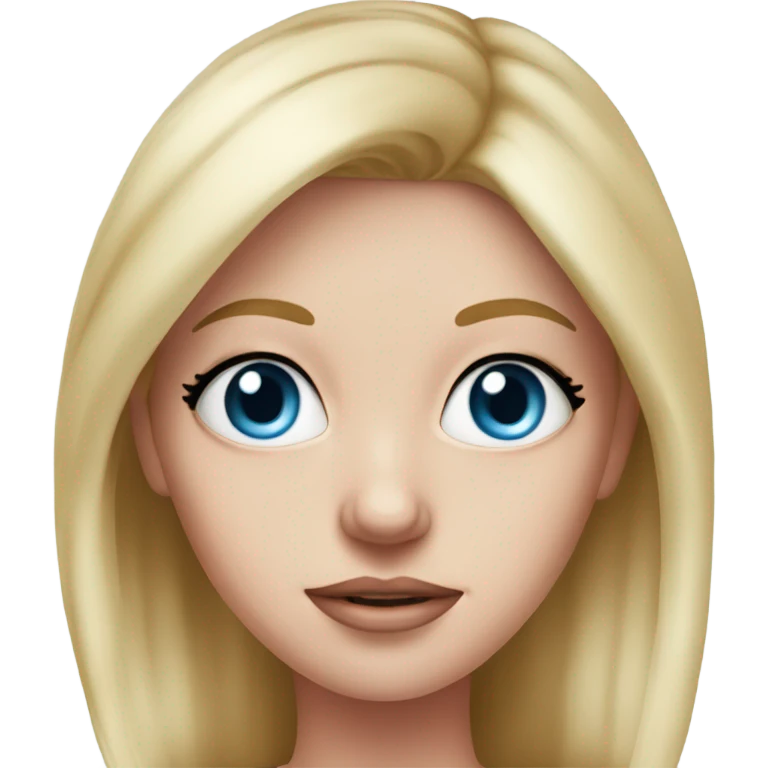 blue eyed blonde woman with fever, realistic pink emoji
