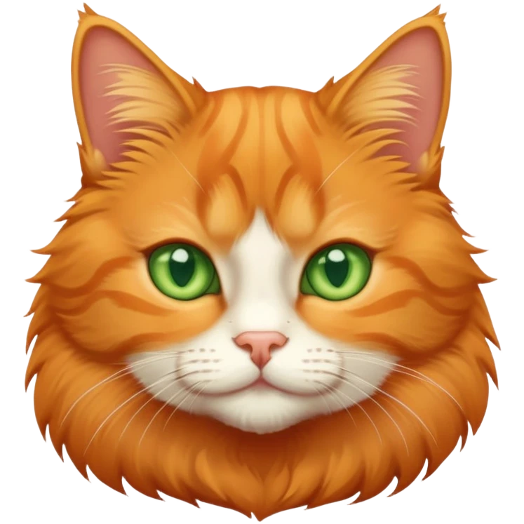 A cute orange tabby cat with green eyes emoji