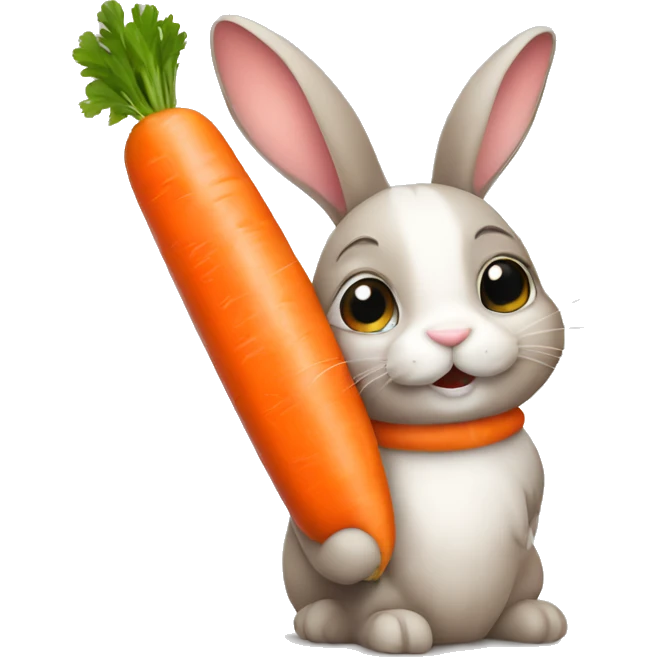 Bunny with carrot emoji