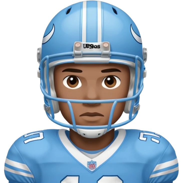 college football player Carolina Blue emoji