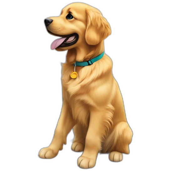 a golden retriever climbing on the pearl tower in shanghai emoji