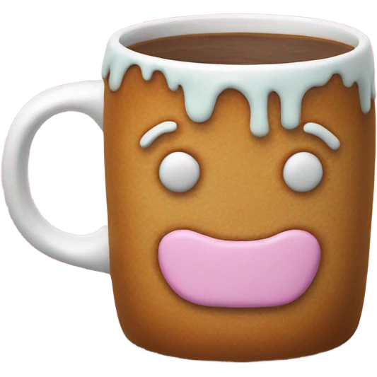 Pastel gingerbread man mug emoji