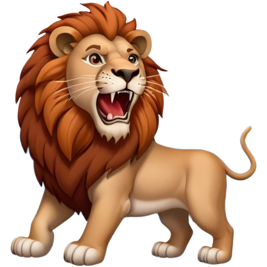 Full snow moon with lion roaring near it emoji