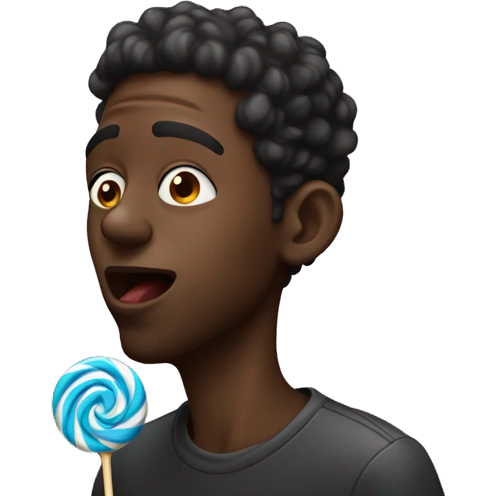 Black guy sucking a lollipop  emoji
