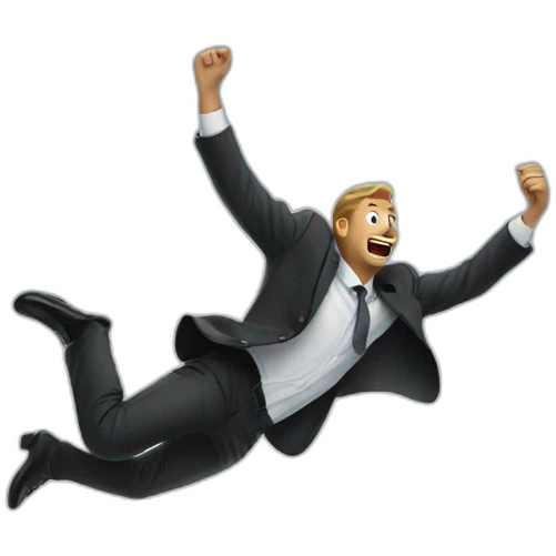 man in suit falling through the sky emoji