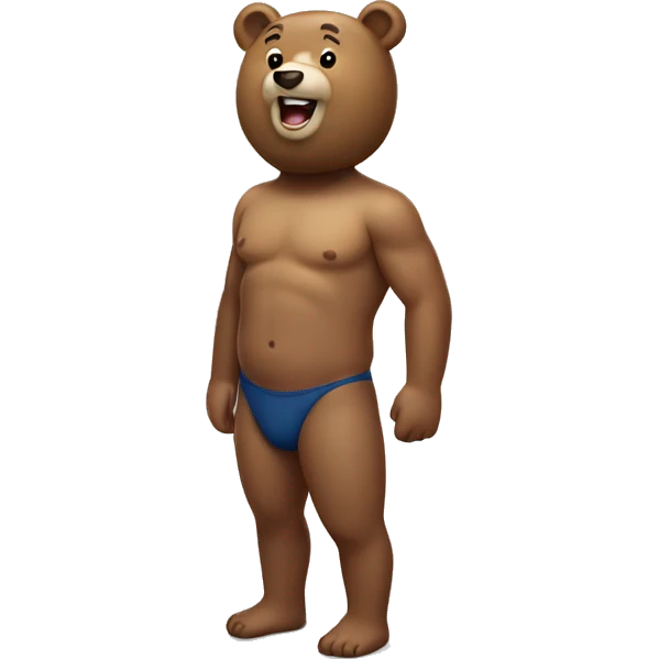 A happy bear with speedo emoji