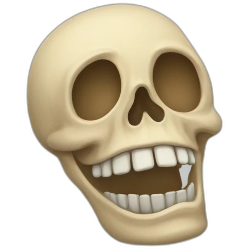 Une tête de squelette qui rigole emoji