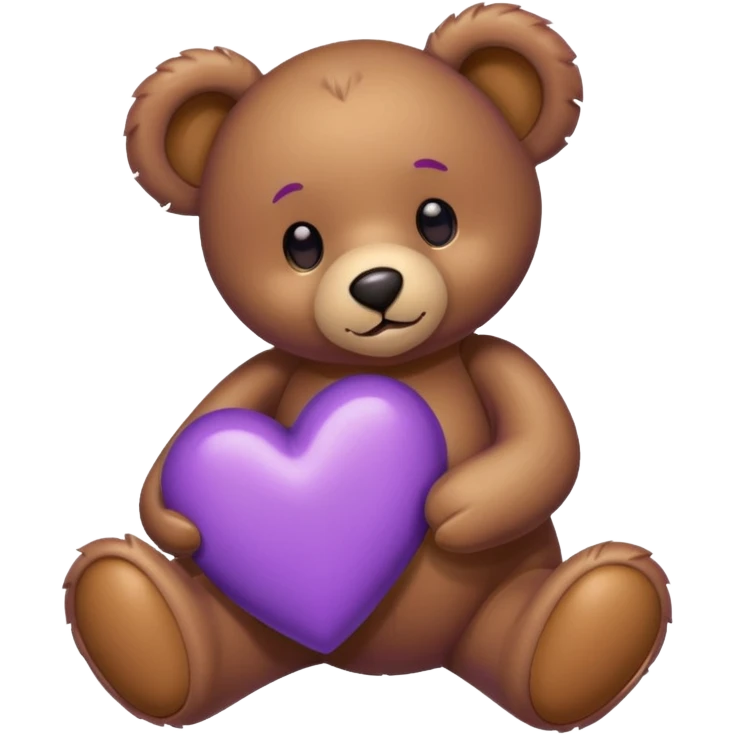 cuore viola e orsetto emoji
