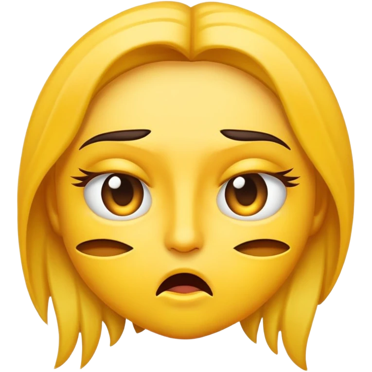 hazme un emoji de cara amarilla con una expresion de desagrado y añadele algo mas emoji