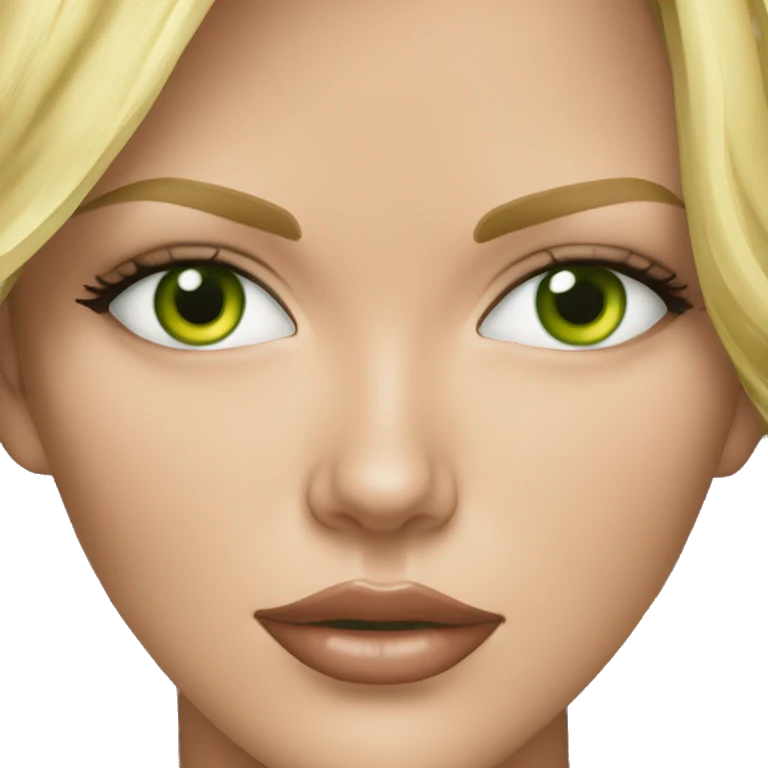 ultra realistic charlize theron green eyes wearing shirt emoji