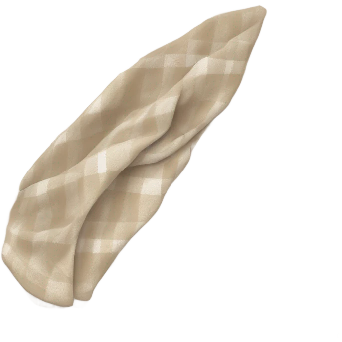 Beige clean girl folded plaid blanket  emoji