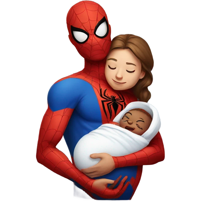 Pregnant Spider-Man nursing baby emoji