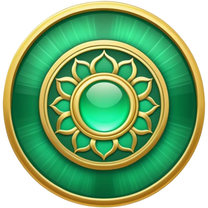 A soft emerald green book with golden details, featuring a Zen circle, a ray of light, or a lotus on the cover, radiating presence, tranquility, and spiritual awakening emoji