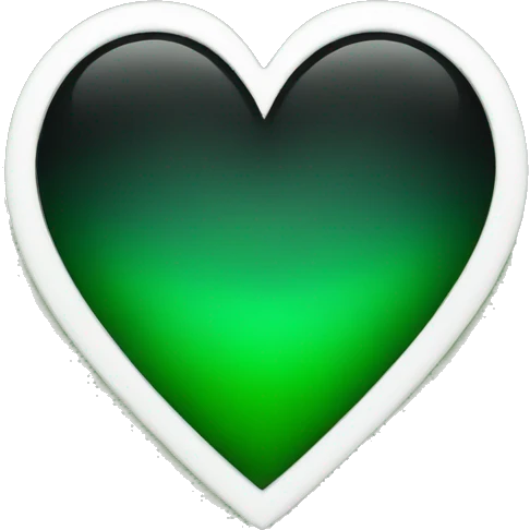 Half black and Green heart emoji