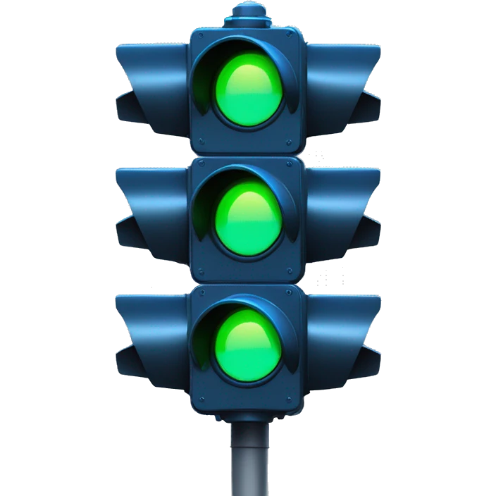 futuristic traffic light blue neon smart sensors emoji