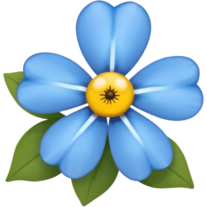 Незабудка квітка синього гольору 5 пелюстків та жовта серединка  emoji