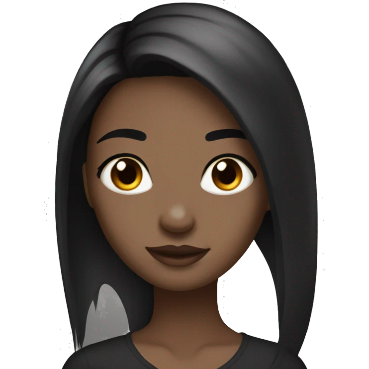 Gorgeous , white skin  , black haired girl with straight long hair  emoji