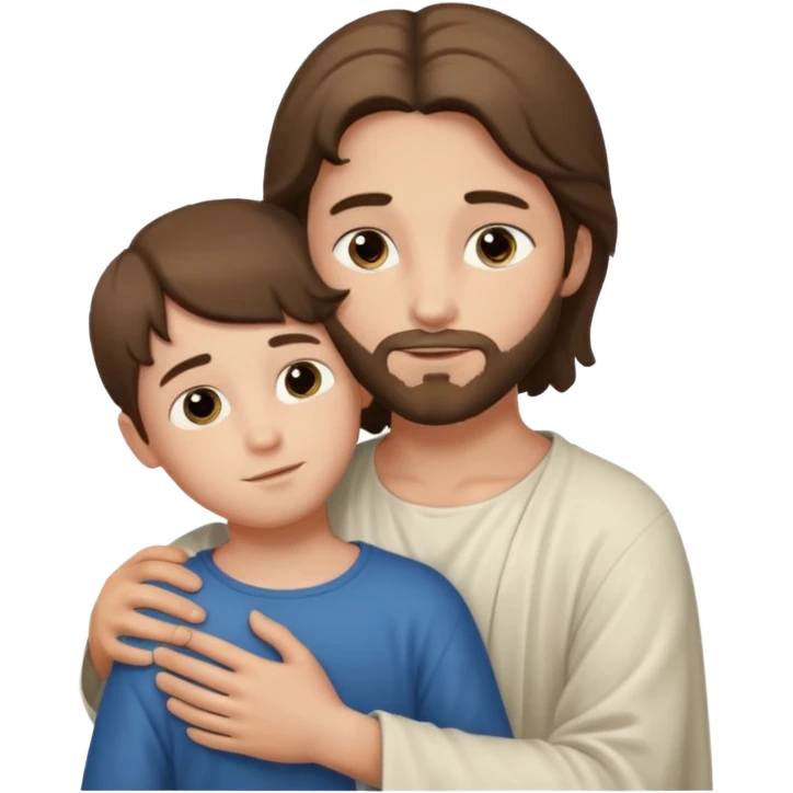 Niño abrazando a Jesús  emoji