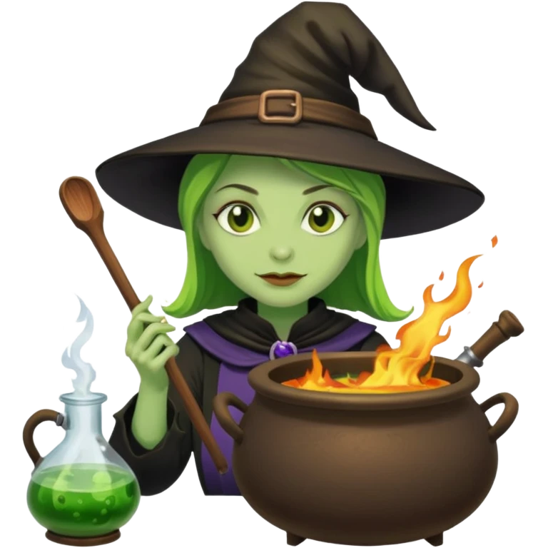 green witch cooking potion emoji