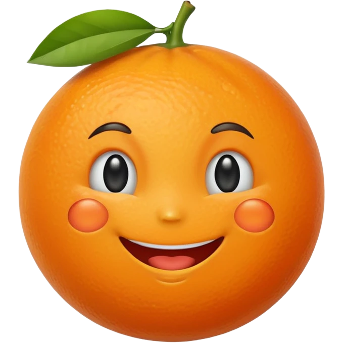 Orange with happy face emoji