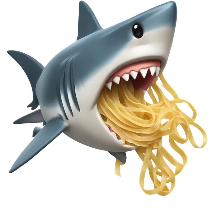 Shark eating a linguine emoji