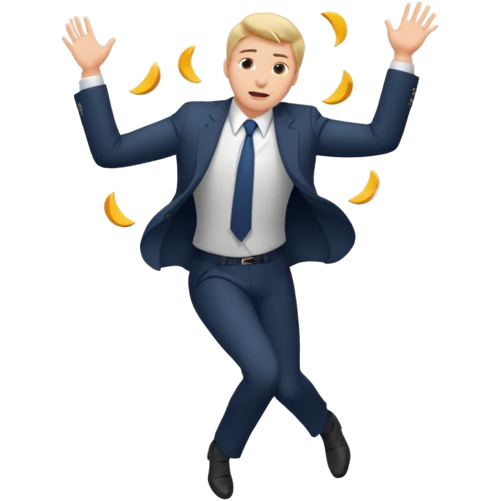 man in a suit falling emoji