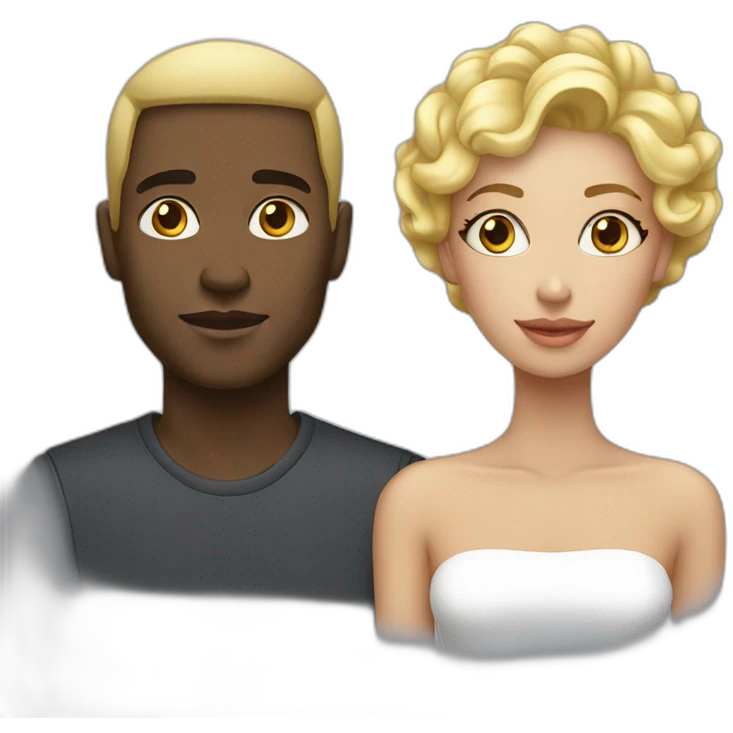 Black man with blond woman chic emoji