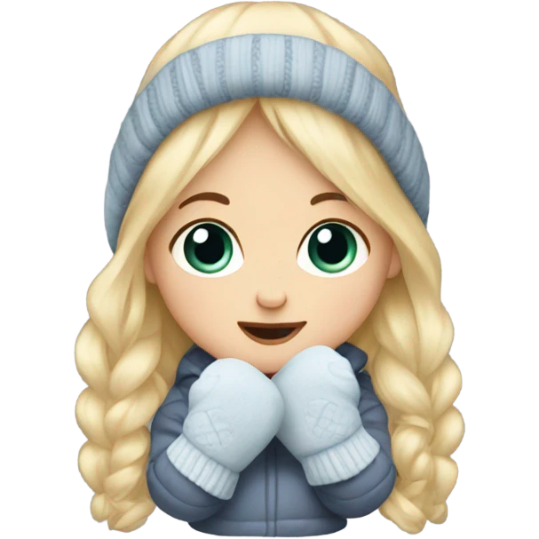 blonde baby wearing mittens emoji