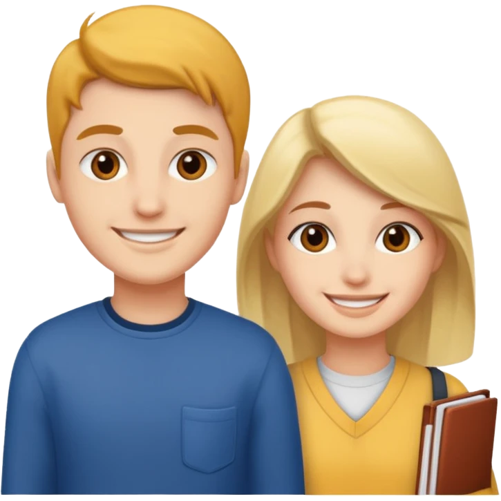 dos estudiantes universitarios muy felices emoji