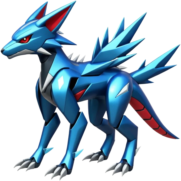 Shiny Futuristic Modern Zeraora-Dialga-Zoroark-fusion emoji
