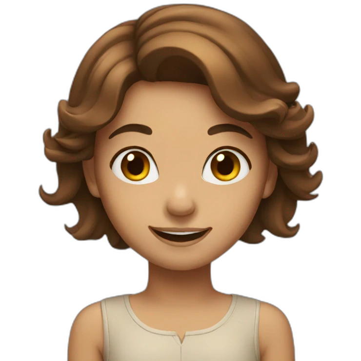 brown hair girl happy emoji