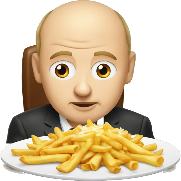 Vladimir Poutine qui mange une poutine  emoji