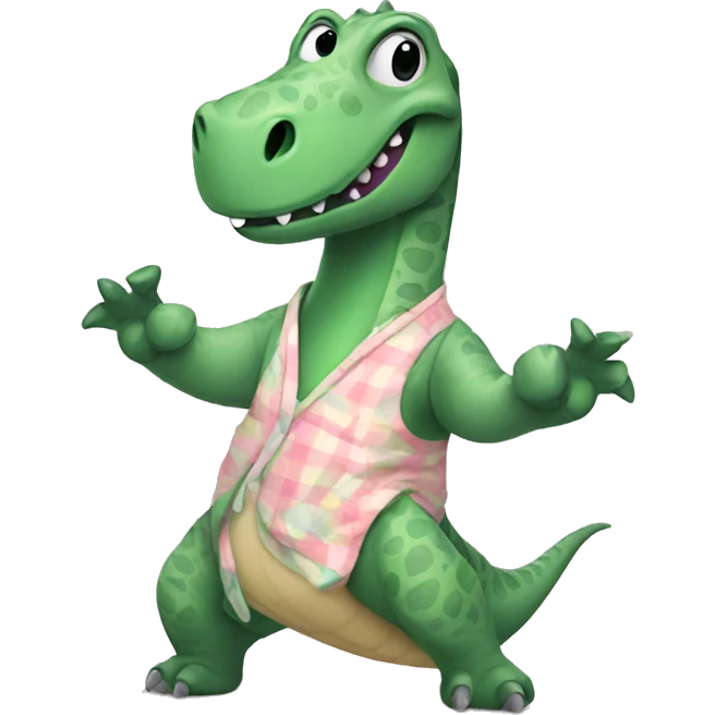 Dinosaur wearing pjs emoji