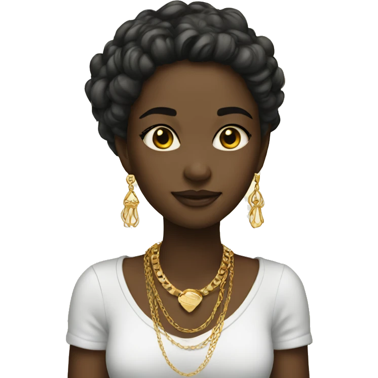 Girl with gold jewellery emoji