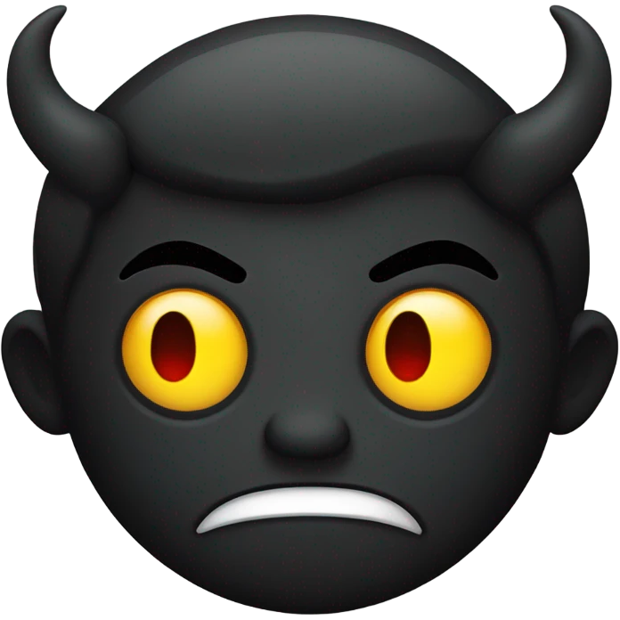 devil face, simple, black, angry emoji