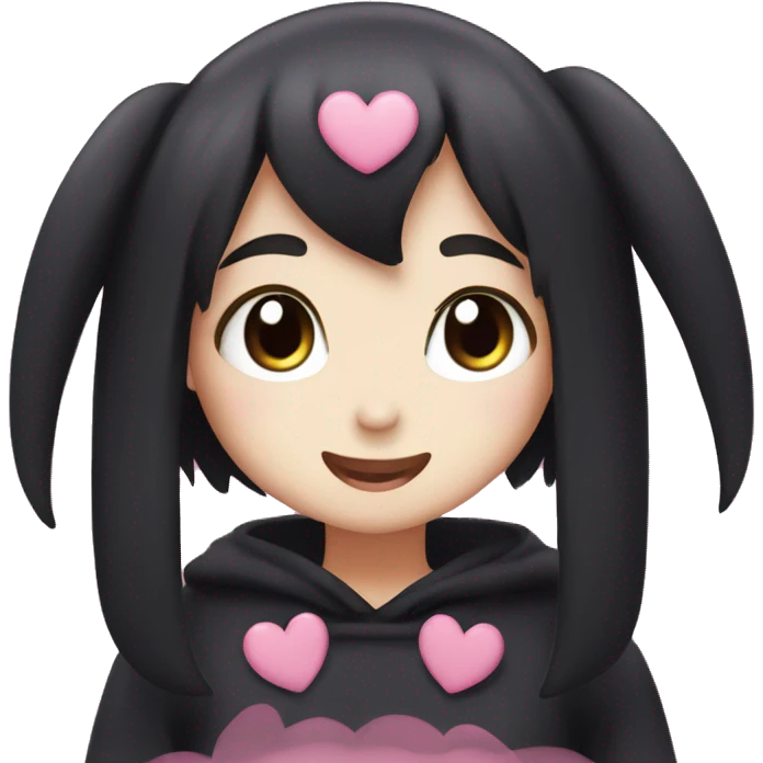 Kuromi face with heart eyes emoji
