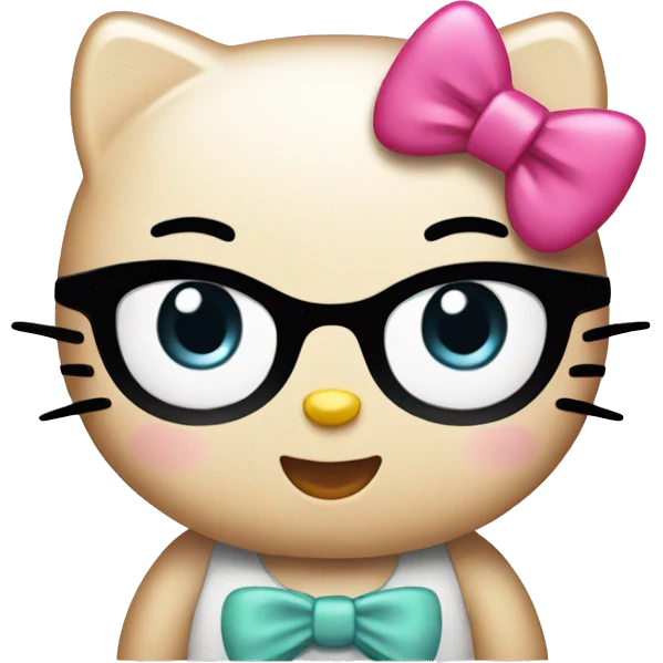 Hello kitty with a pink bow emoji