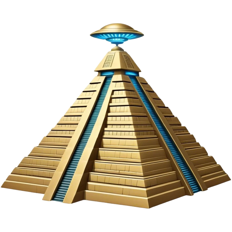 Annunaki alien spaceship, ziggurat-like structure, blending ancient Sumerian aesthetics with high-tech propulsion systems emoji