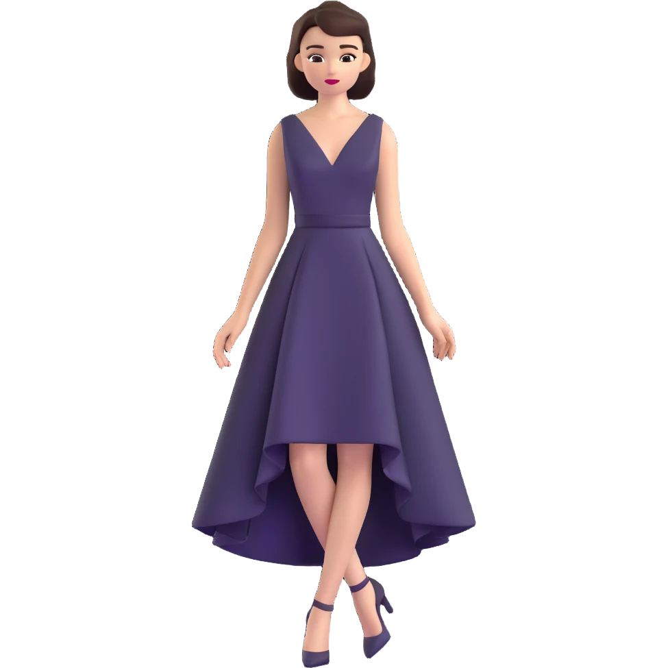fashion emoji, runway model, elegant dress, high fashion emoji