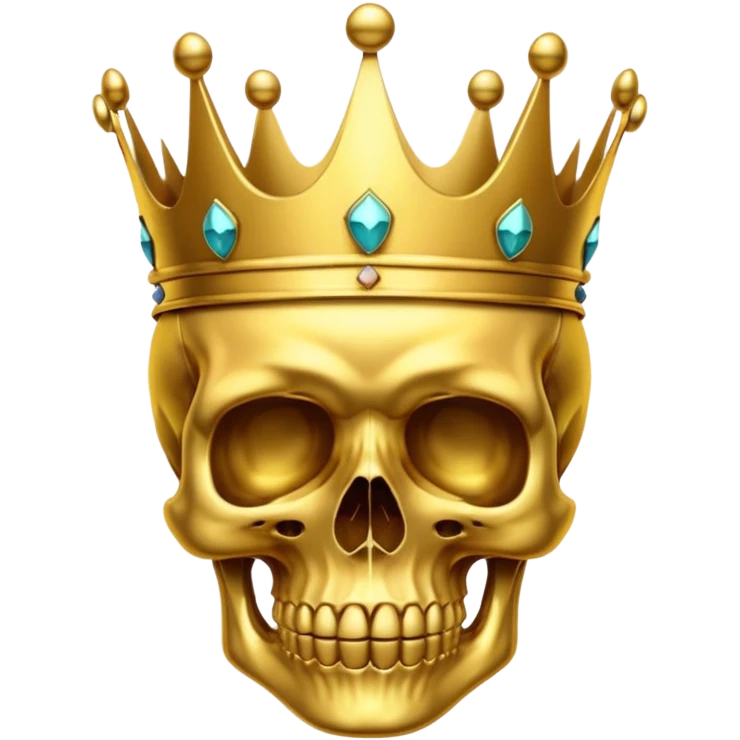 Golden skull with crown emoji